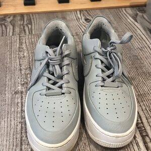Nike Air Force sage Light Gray Athletic Sneakers